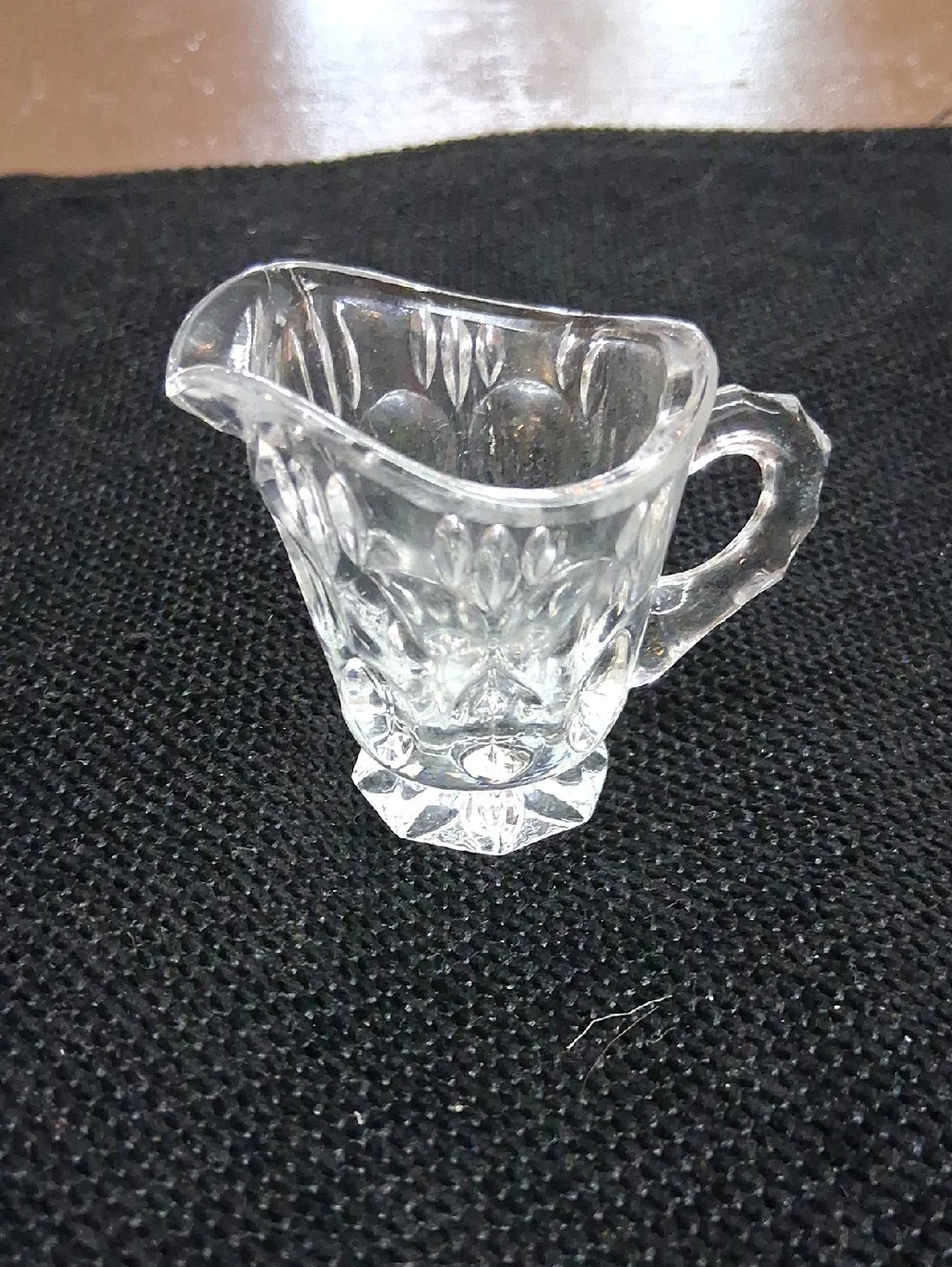 Vintage pressed patterned‎ glass/crystal pitchers - set of 2